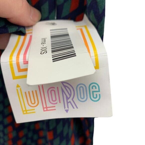 NWT LuLaRoe Irma Tunic Shirt Top Size S Multicolor Geometric Square Pattern - Picture 5 of 7